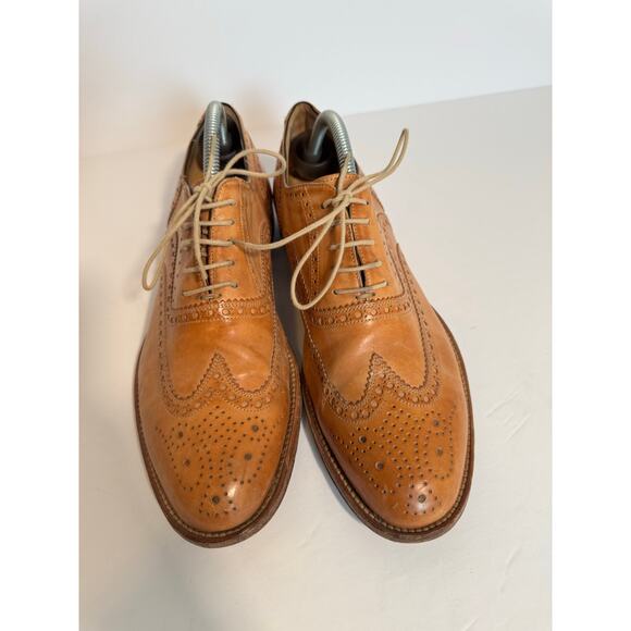 Barneys New York Wing Tip Brown Leather Oxfords Mens Size 9 - Picture 7 of 7